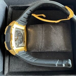 Gold and Black Wearable Watch